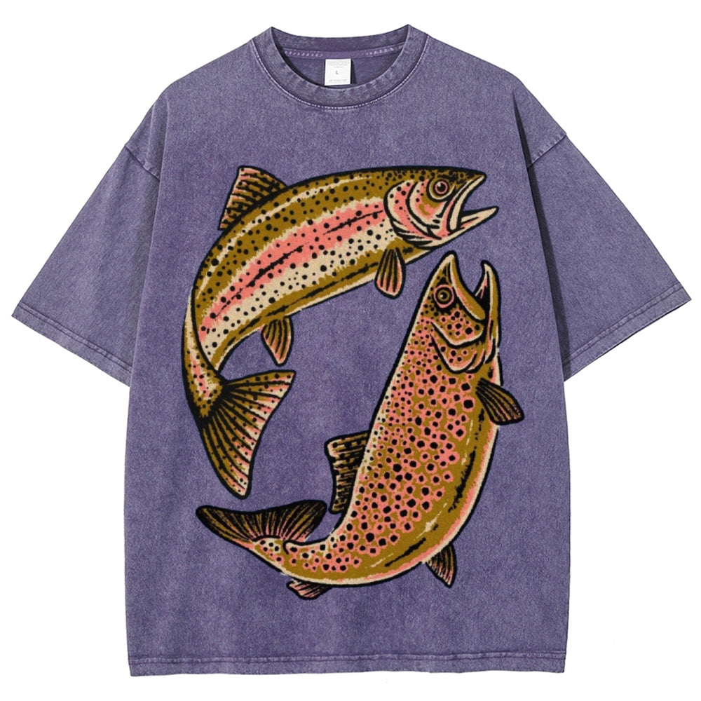 Two Fishes Unisex Vintage Washed Tee