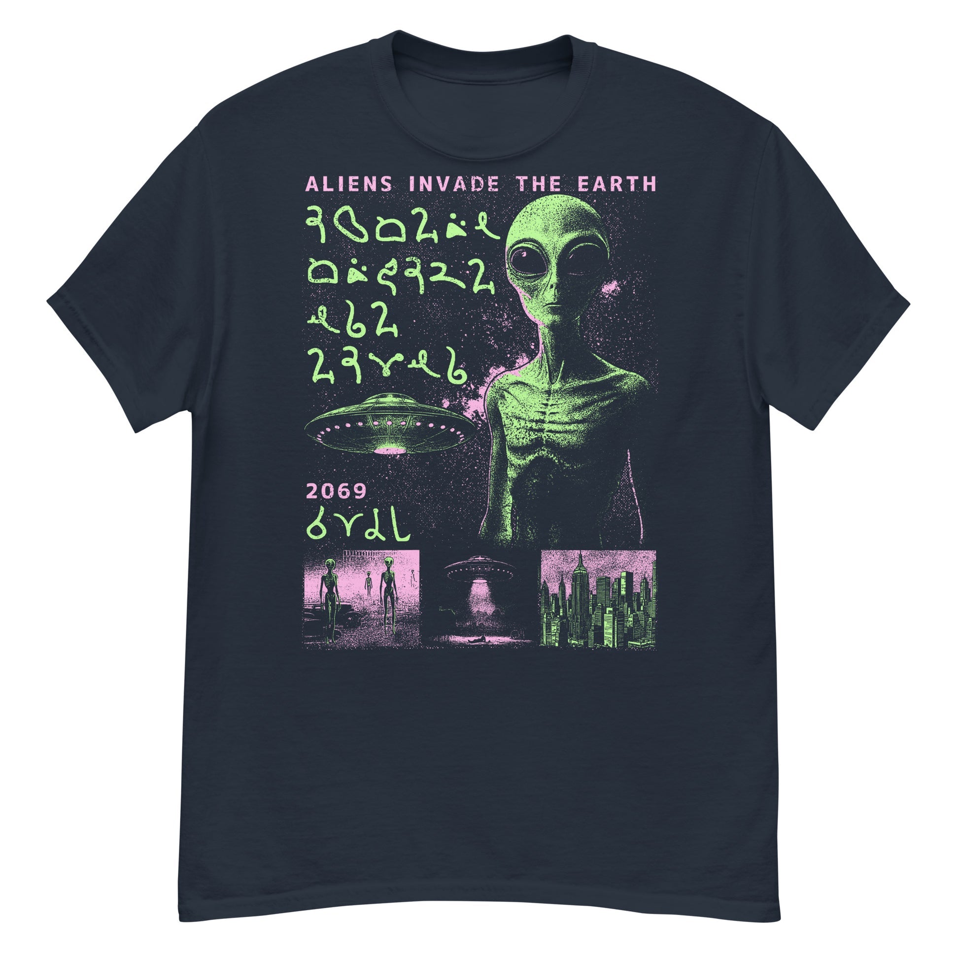 Alien Invaders Crew Neck Short-Sleeve T-Shirt Soft & Breathable