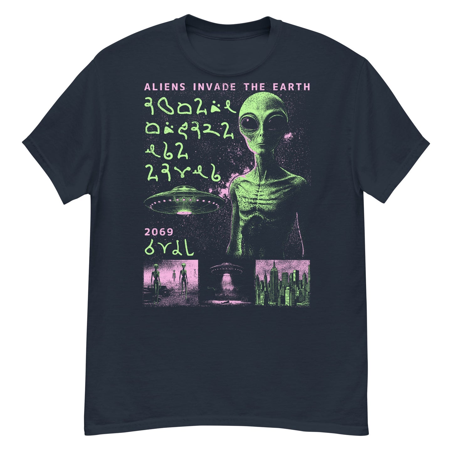 Alien Invaders Crew Neck Short-Sleeve T-Shirt Soft & Breathable