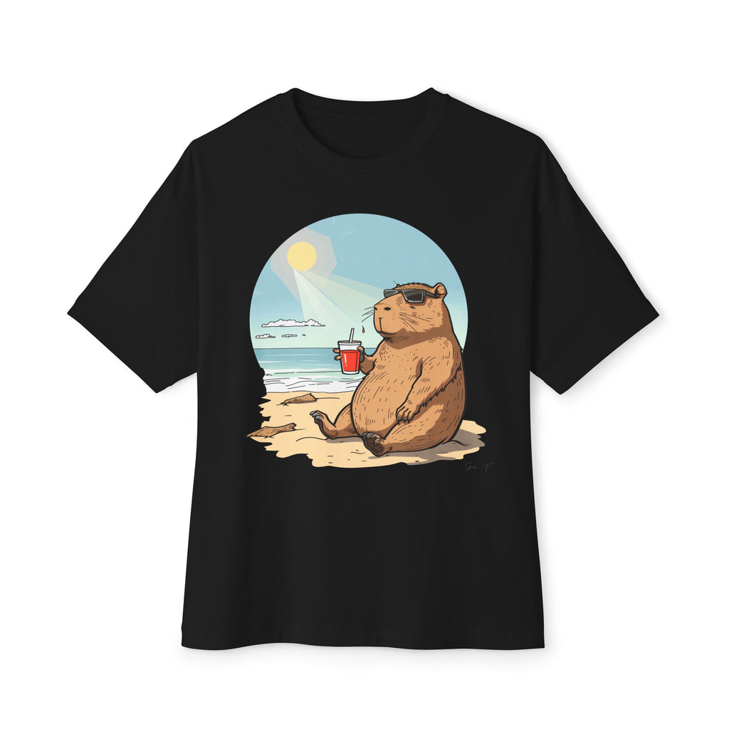 Minimalist Capybara On Vacation v1 - Oversized Fit