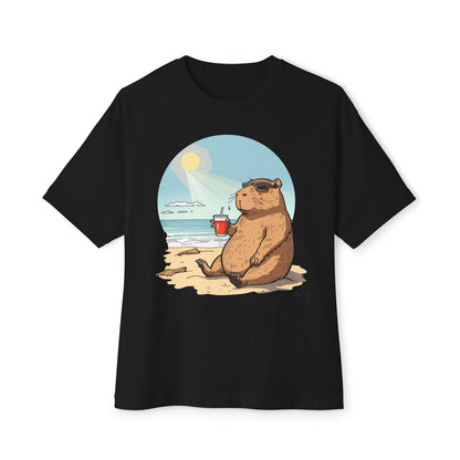 Minimalist Capybara On Vacation v1 - Oversized Fit