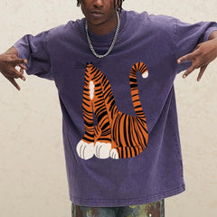 Tiger Cat Unisex Vintage Washed Tee