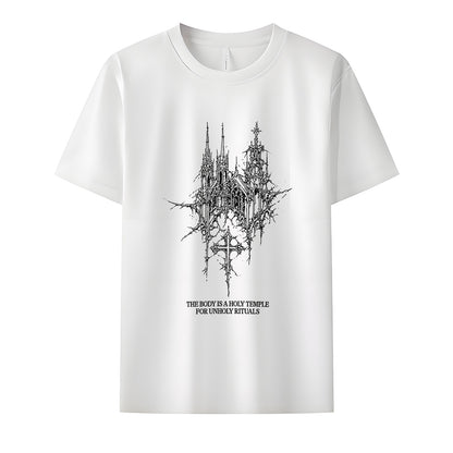 The Body Is A Holy Temple For Unholy Rituals Neck Short-Sleeve T-Shirt Soft & Breathable