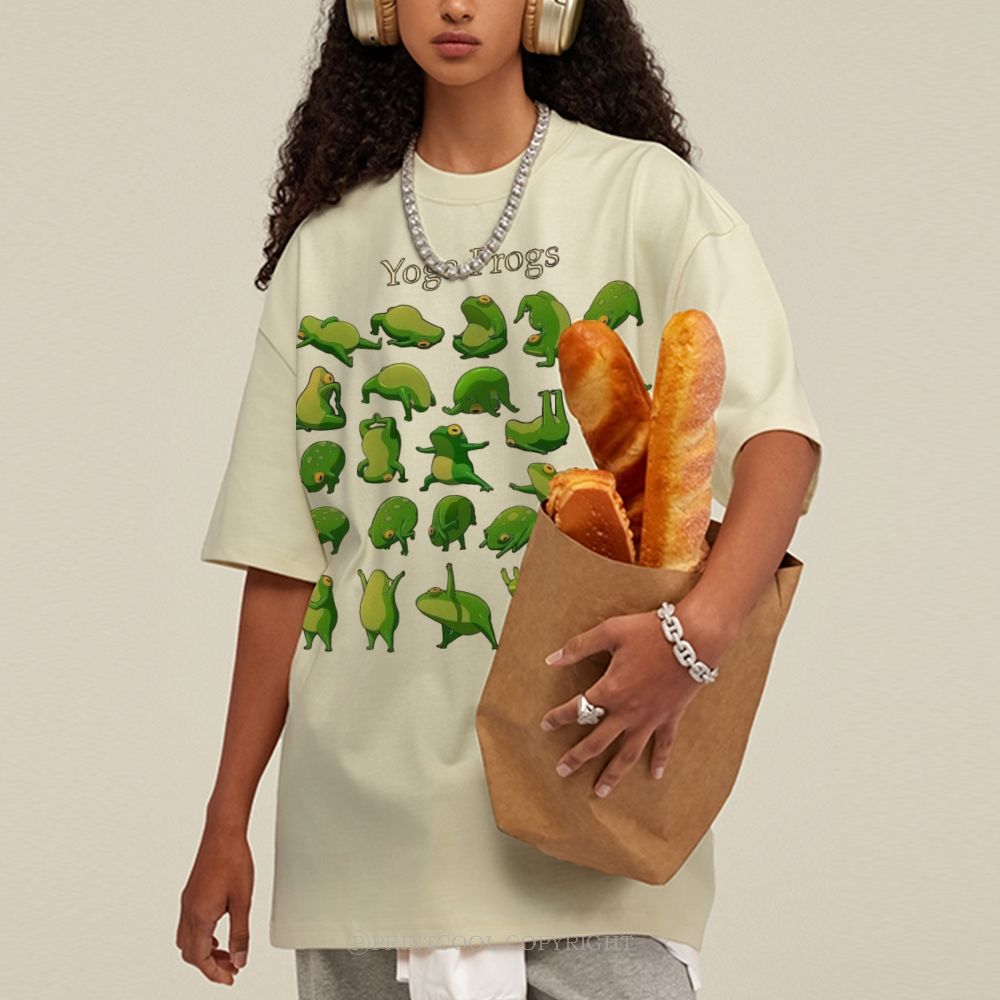 Yoga Frog Unisex Vintage Washed Tee