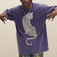 White Leopard Unisex Vintage Washed Tee