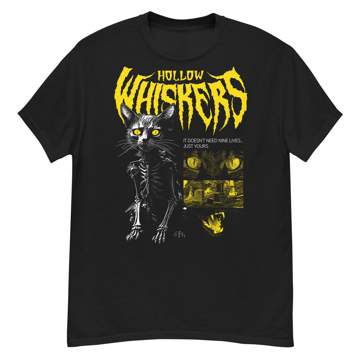 HOLLOW WHISKERS Crew Neck Short-Sleeve T-Shirt Soft & Breathable