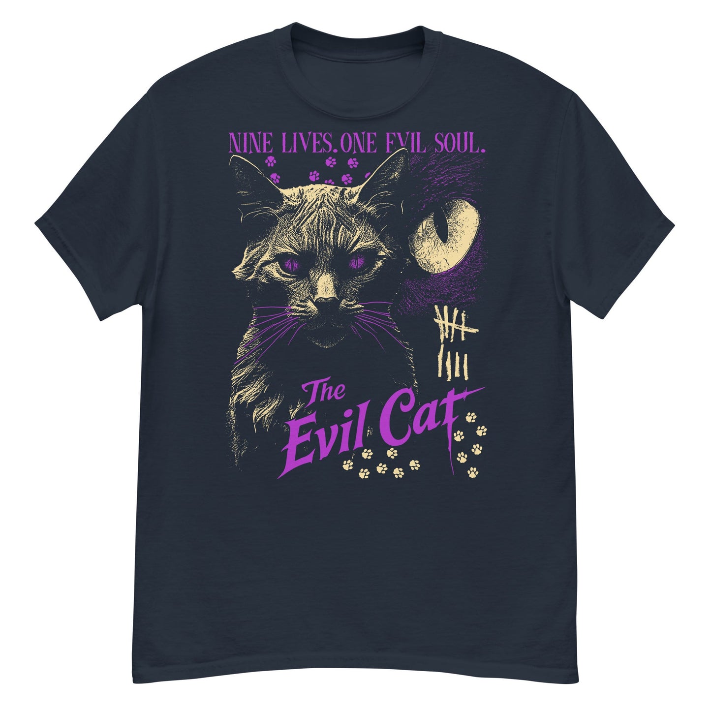 The Evil Cat Crew Neck Short-Sleeve T-Shirt Soft & Breathable