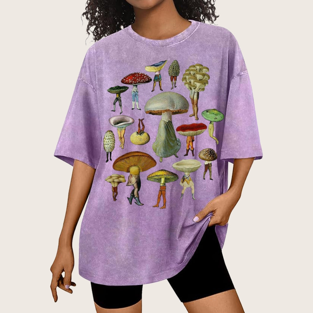 Troop of Mushrooms Unisex Vintage Washed Tee
