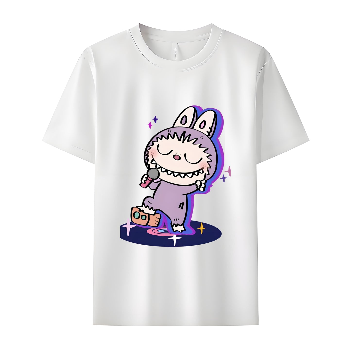 Funny Labubu The Monsters Crew Neck Short Sleeve T-Shirt For Labubu Lover Gifts For Girlfriend
