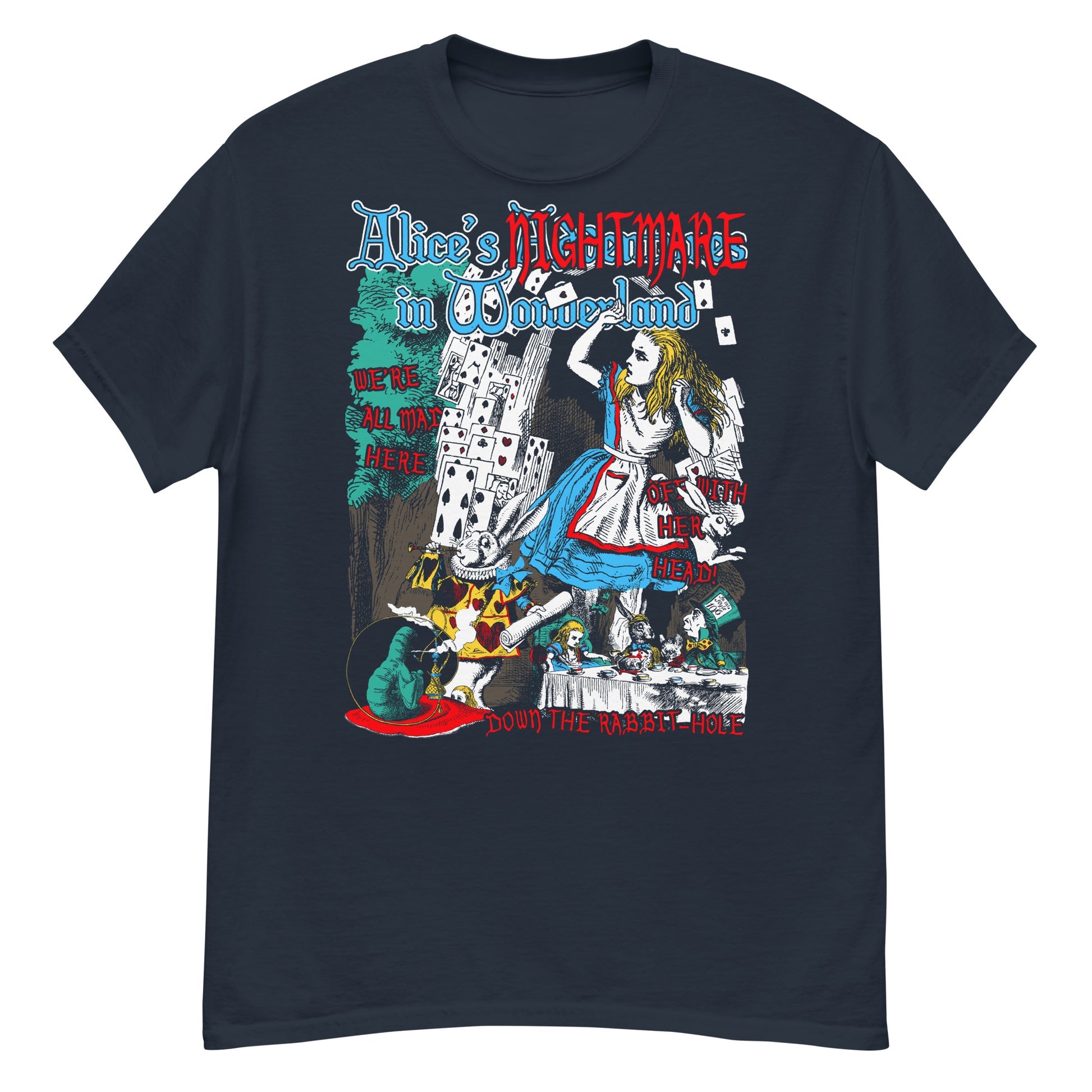 NIGHTMARE IN WONDERLAND CLASSIC ILLUSTRATIONS Crew Neck Short-Sleeve T-Shirt Soft and Breathable