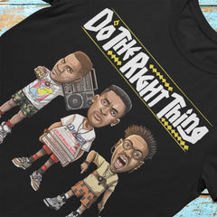 Do The Right Thing Caricature Premium Crew Neck Short-Sleeve T-Shirt Soft & Breathable