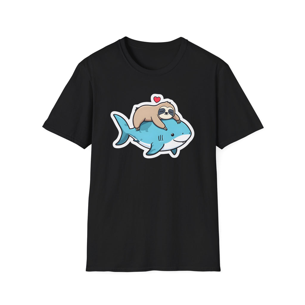 Cartoon Sloth and Shark Affection - Classic Fit
