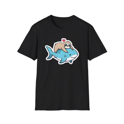 Cartoon Sloth and Shark Affection - Classic Fit