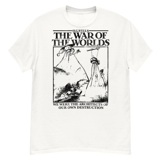 THE WAR OF THE WORLDS BLACK ILLUSTRATIONS Crew Neck Short-Sleeve T-Shirt Soft & Breathable
