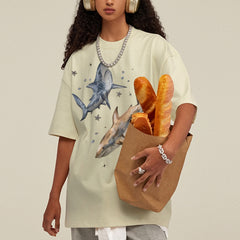 Two Sharks Unisex Vintage Washed Tee