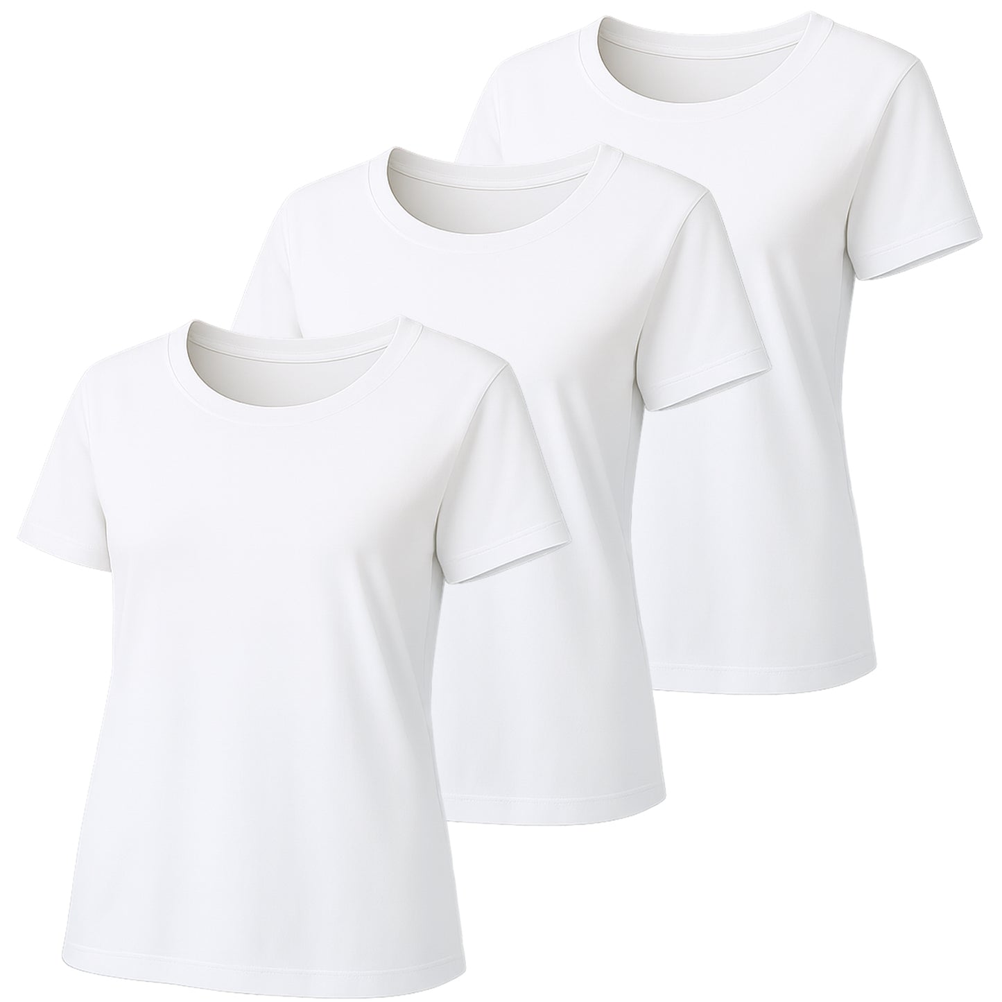 3 Pack Women's Short Sleeve Crew Neck T-Shirt  Summer Tops