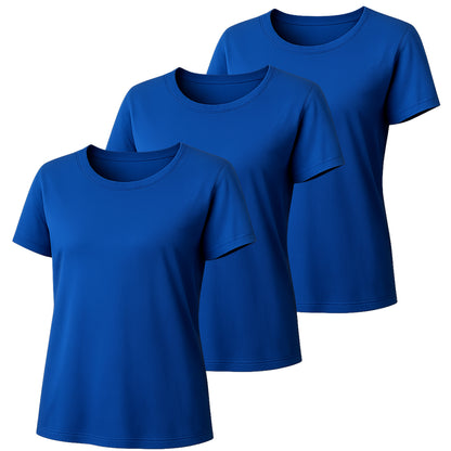 3 Pack Women's Short Sleeve Crew Neck T-Shirt  Summer Tops