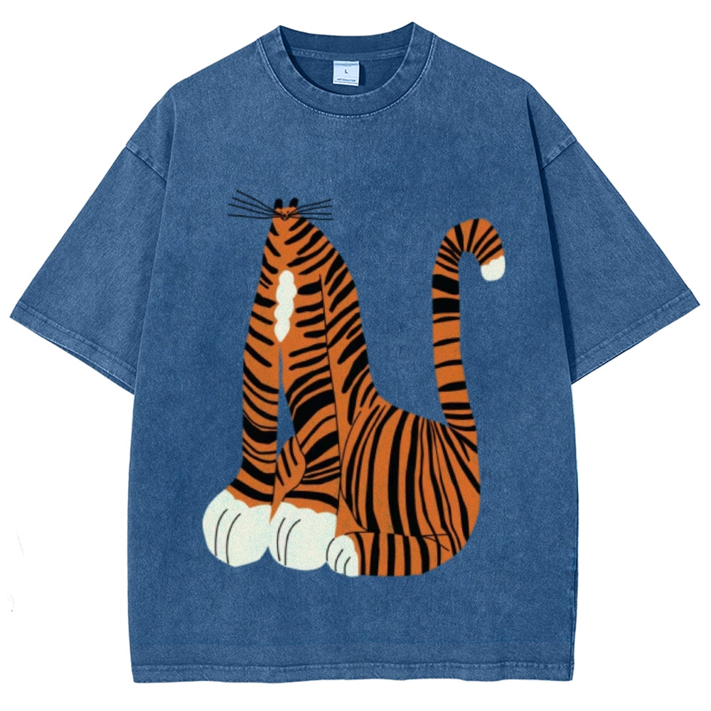 Tiger Cat Unisex Vintage Washed Tee