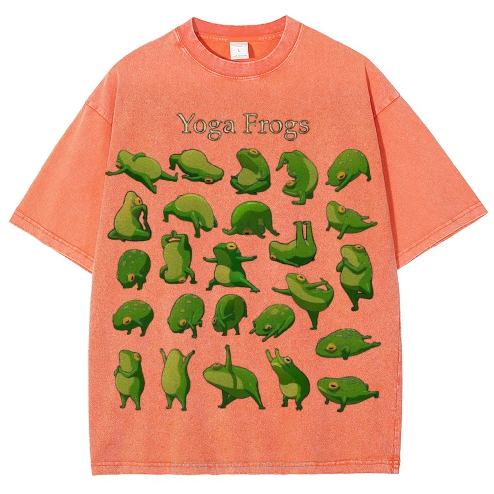 Yoga Frog Unisex Vintage Washed Tee