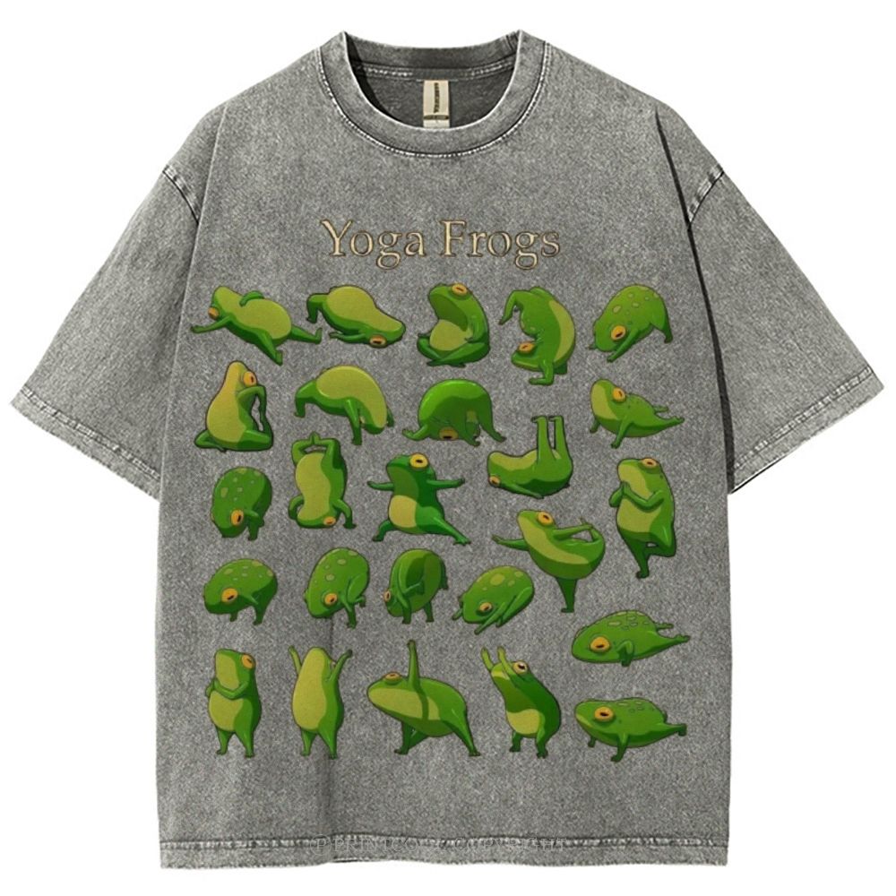 Yoga Frog Unisex Vintage Washed Tee
