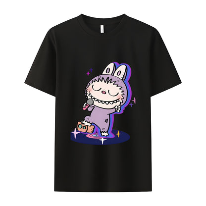 Funny Labubu The Monsters Crew Neck Short Sleeve T-Shirt For Labubu Lover Gifts For Girlfriend