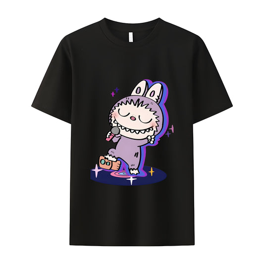 Funny Labubu The Monsters Crew Neck Short Sleeve T-Shirt For Labubu Lover Gifts For Girlfriend