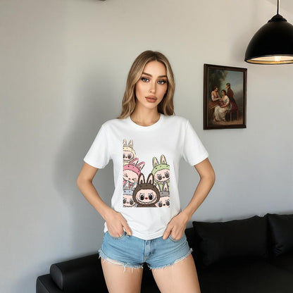 Labubu Squad The Monsters Crew Neck T-Shirt For Labubu Lover Gifts for Her