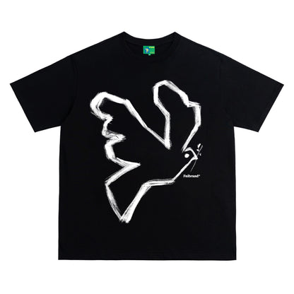 Cute Line Drawing Crew Neck Short-Sleeve T-Shirt Unisex