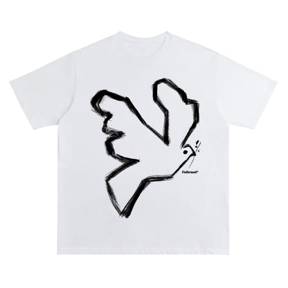 Cute Line Drawing Crew Neck Short-Sleeve T-Shirt Unisex