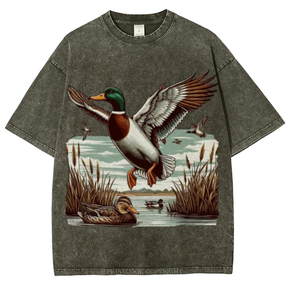 Wild Duck Unisex Vintage Washed Tee