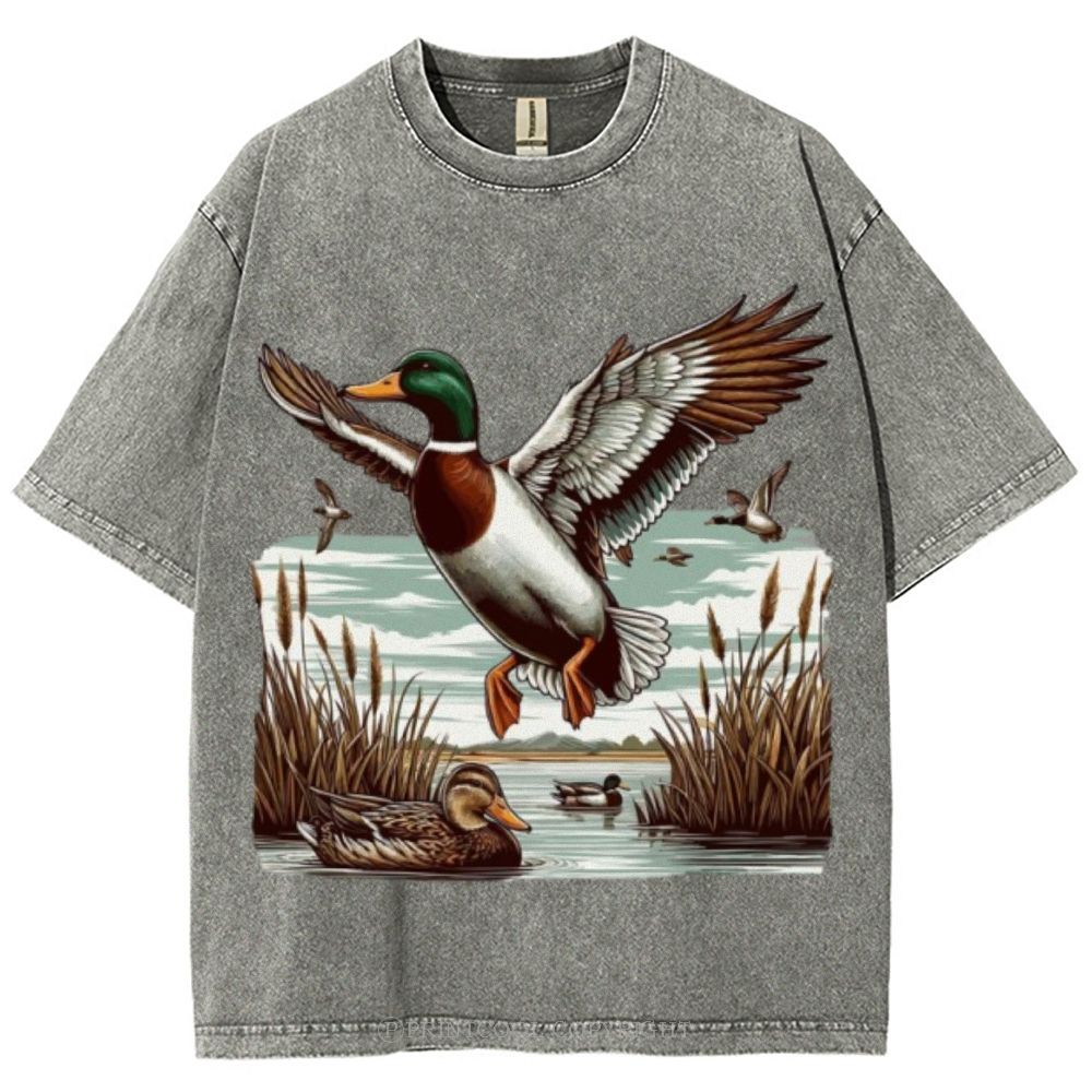 Wild Duck Unisex Vintage Washed Tee