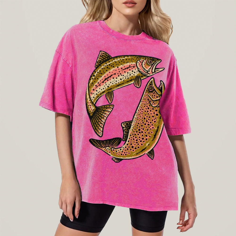 Two Fishes Unisex Vintage Washed Tee