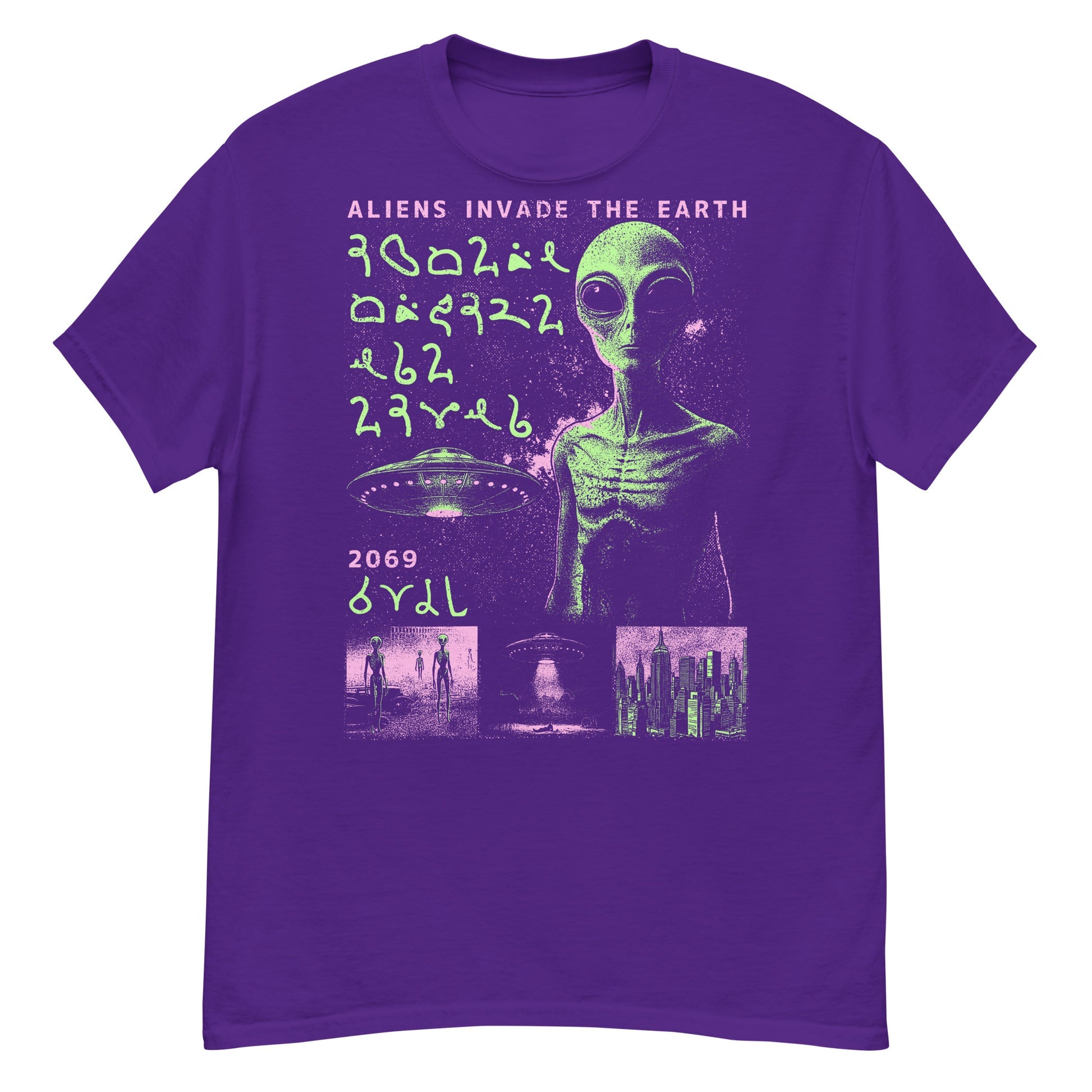 Alien Invaders Crew Neck Short-Sleeve T-Shirt Soft & Breathable