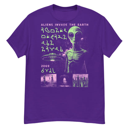 Alien Invaders Crew Neck Short-Sleeve T-Shirt Soft & Breathable