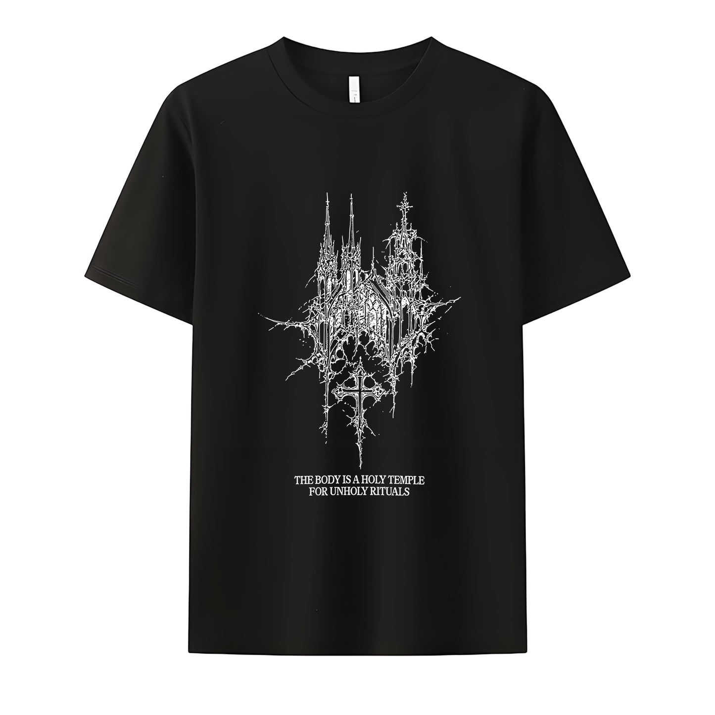 The Body Is A Holy Temple For Unholy Rituals Neck Short-Sleeve T-Shirt Soft & Breathable