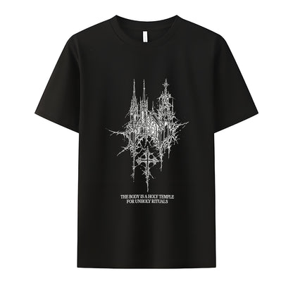 The Body Is A Holy Temple For Unholy Rituals Neck Short-Sleeve T-Shirt Soft & Breathable