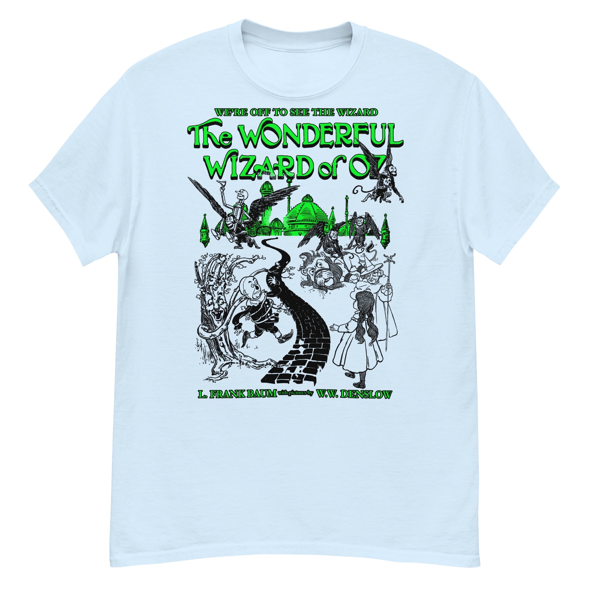 THE WONDERFUL WIZARD OF OZ BLACK ILLUSTRATIONS Crew Neck Short-Sleeve T-Shirt Soft & Breathable