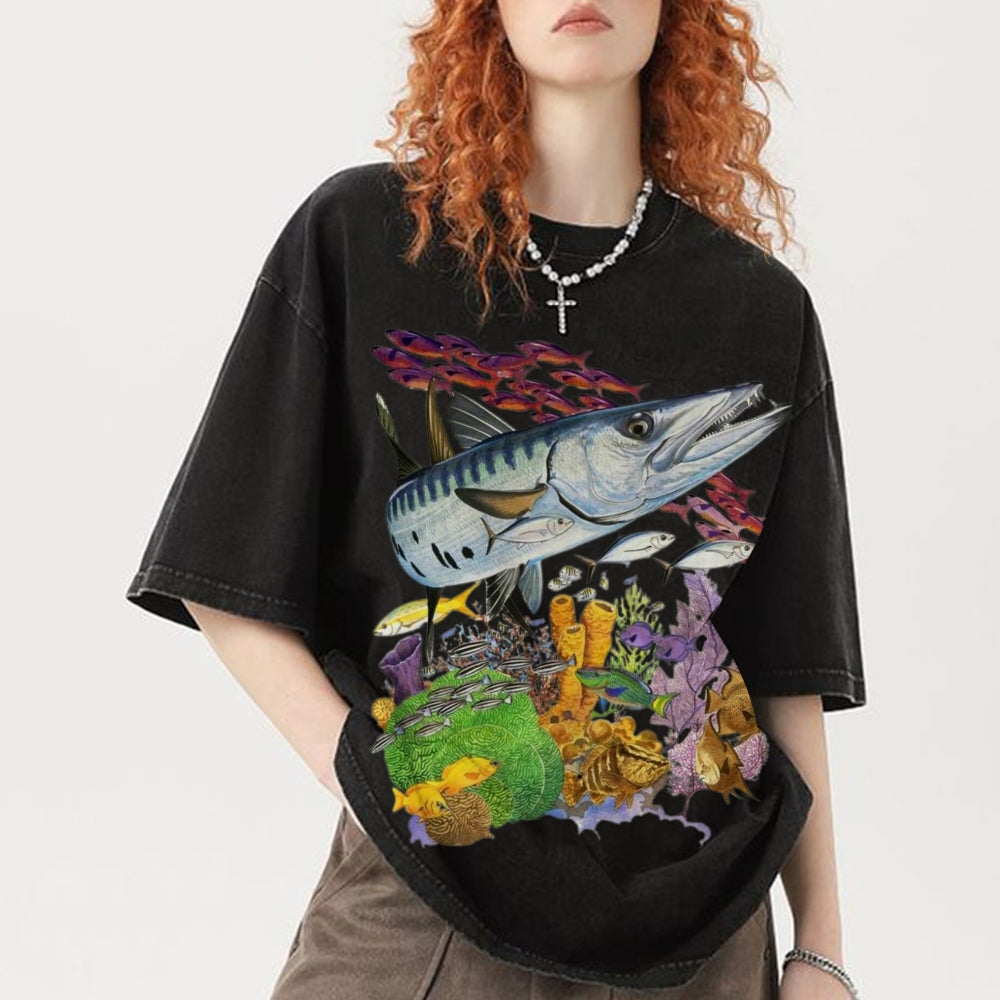 Wonders Of The Ocean Unisex Vintage Washed Tee