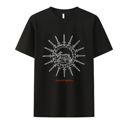 Nervous & Aggressive Neck Short-Sleeve T-Shirt Soft & Breathable