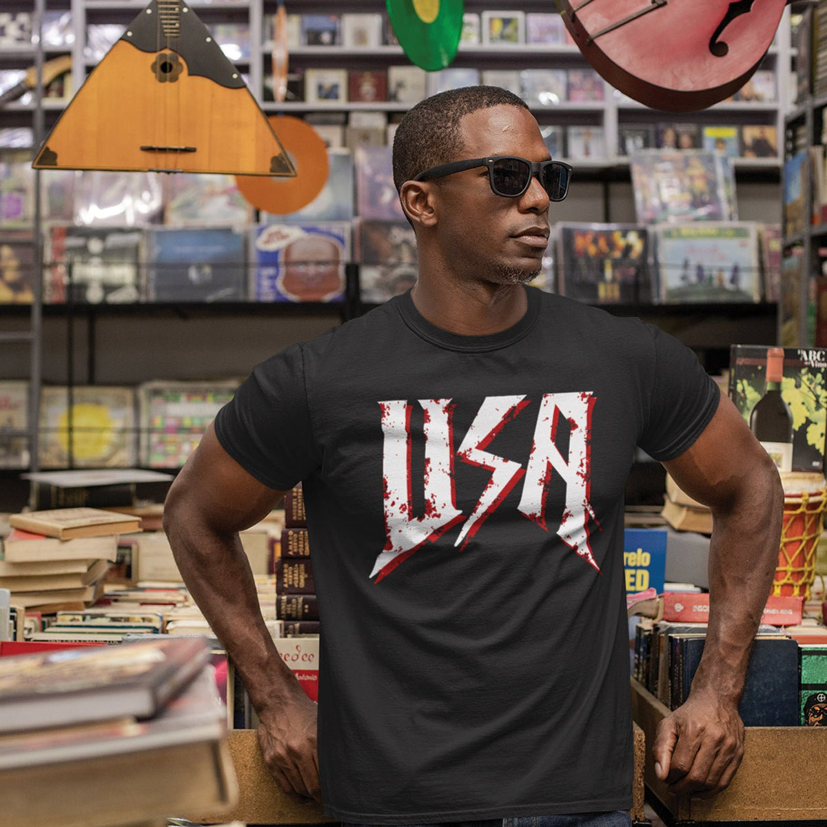 McQueen USA Neck Short-Sleeve T-Shirt Soft & Breathable