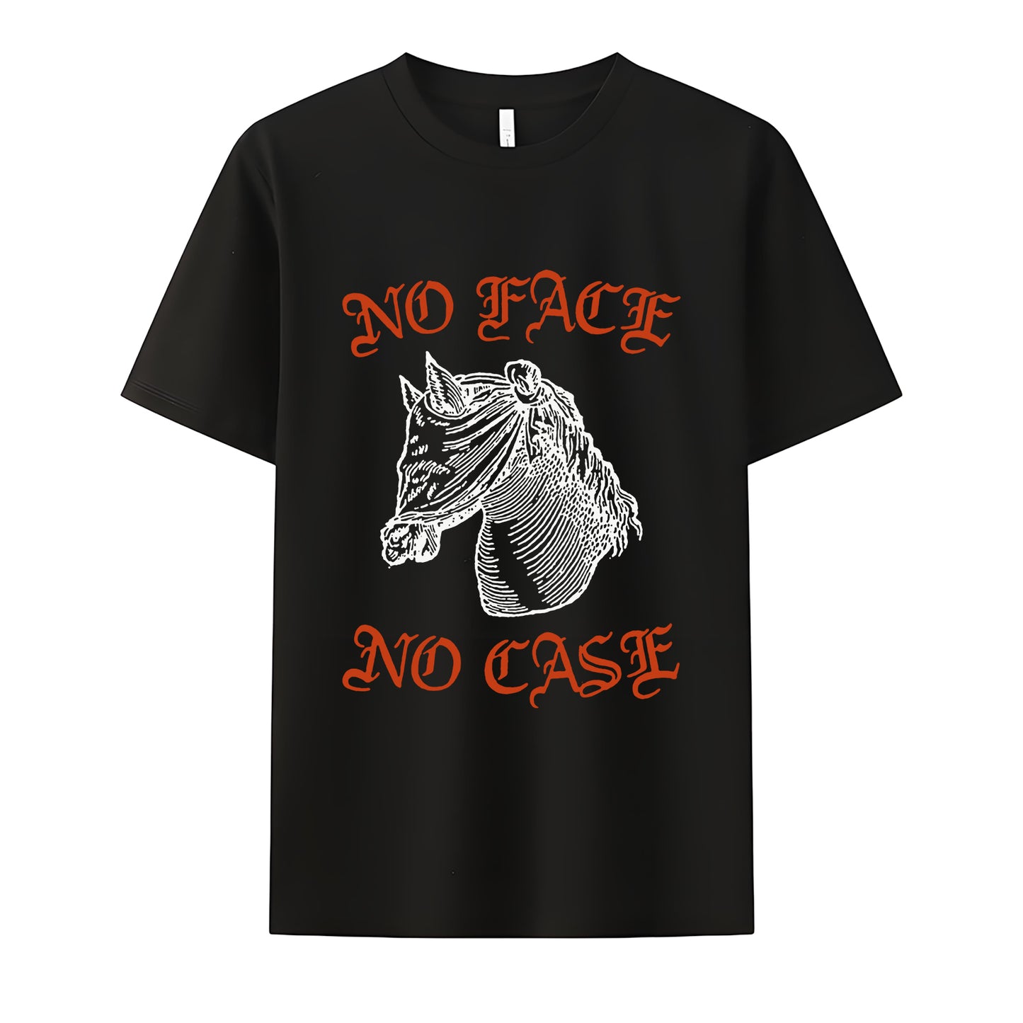No Face No Case Neck Short-Sleeve T-Shirt Soft & Breathable