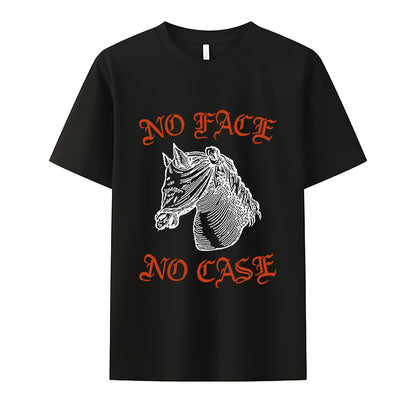 No Face No Case Neck Short-Sleeve T-Shirt Soft & Breathable