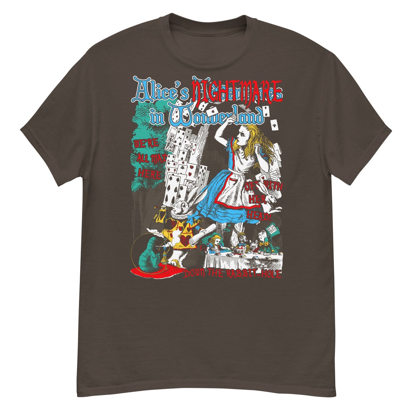 NIGHTMARE IN WONDERLAND CLASSIC ILLUSTRATIONS Crew Neck Short-Sleeve T-Shirt Soft and Breathable