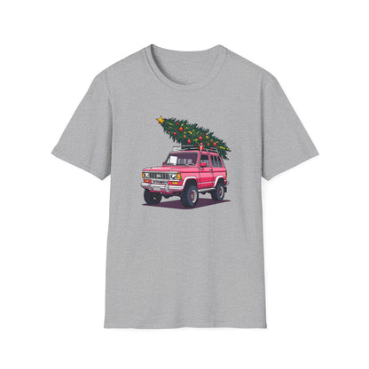 Vibrant Pink SUV with Christmas Tree - Classic Fit