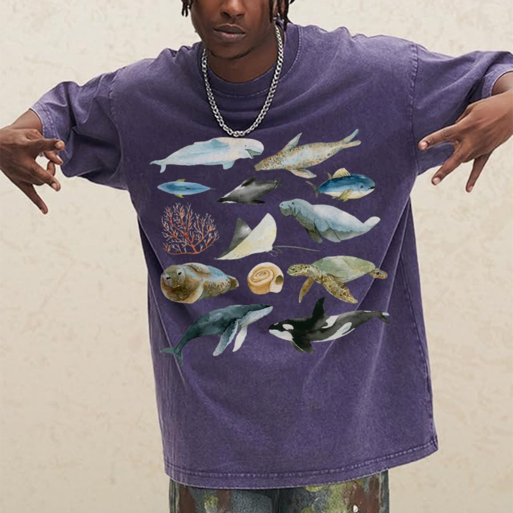 Underwater World Unisex Vintage Washed Tee