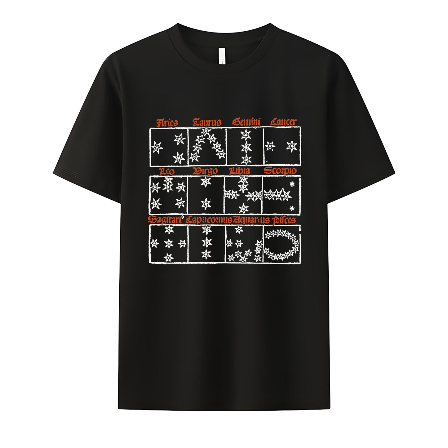 Zodiac Neck Short-Sleeve T-Shirt Soft & Breathable