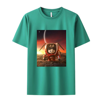 Labubu in Space The Monsters Crew Neck T-Shirt For Labubu Lover