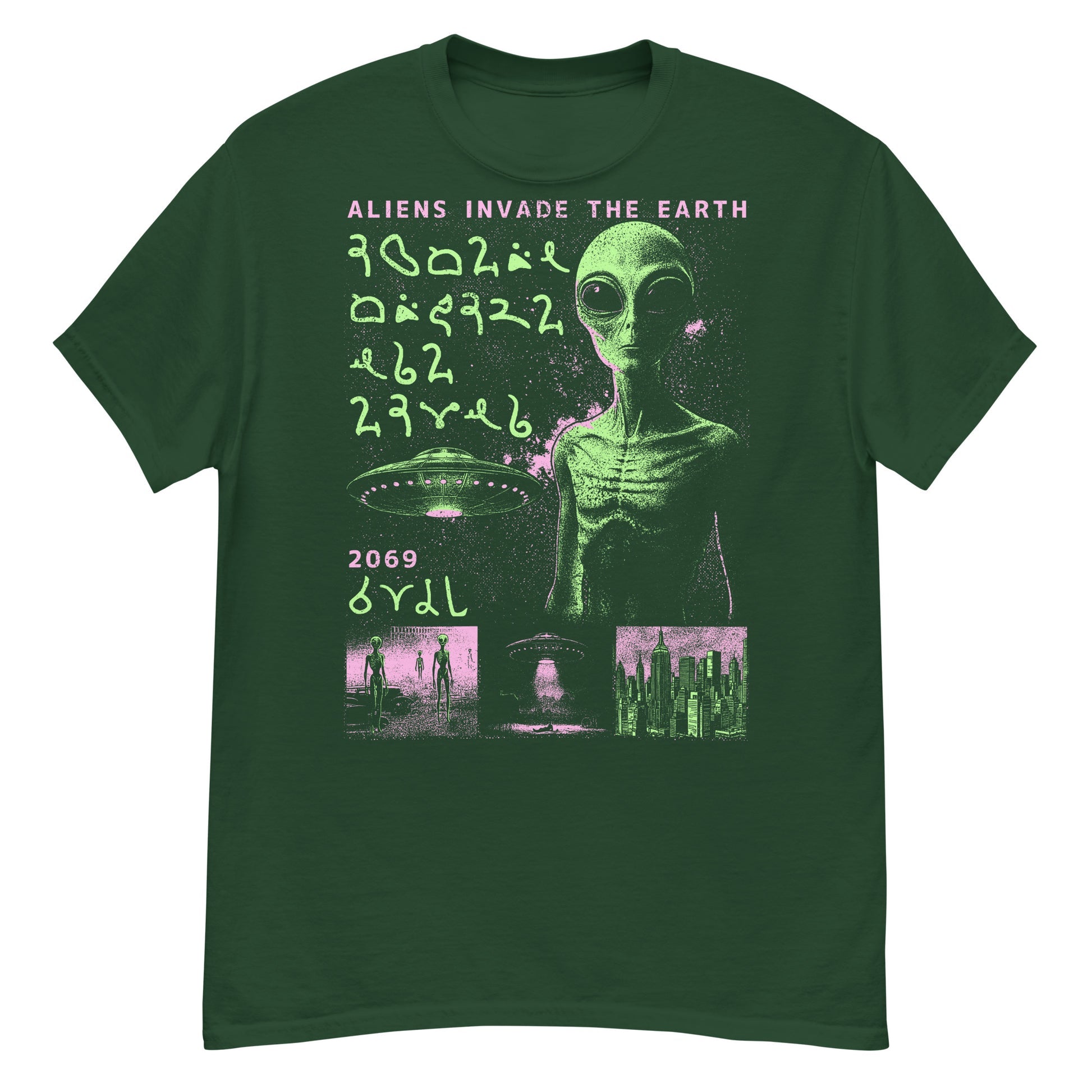 Alien Invaders Crew Neck Short-Sleeve T-Shirt Soft & Breathable