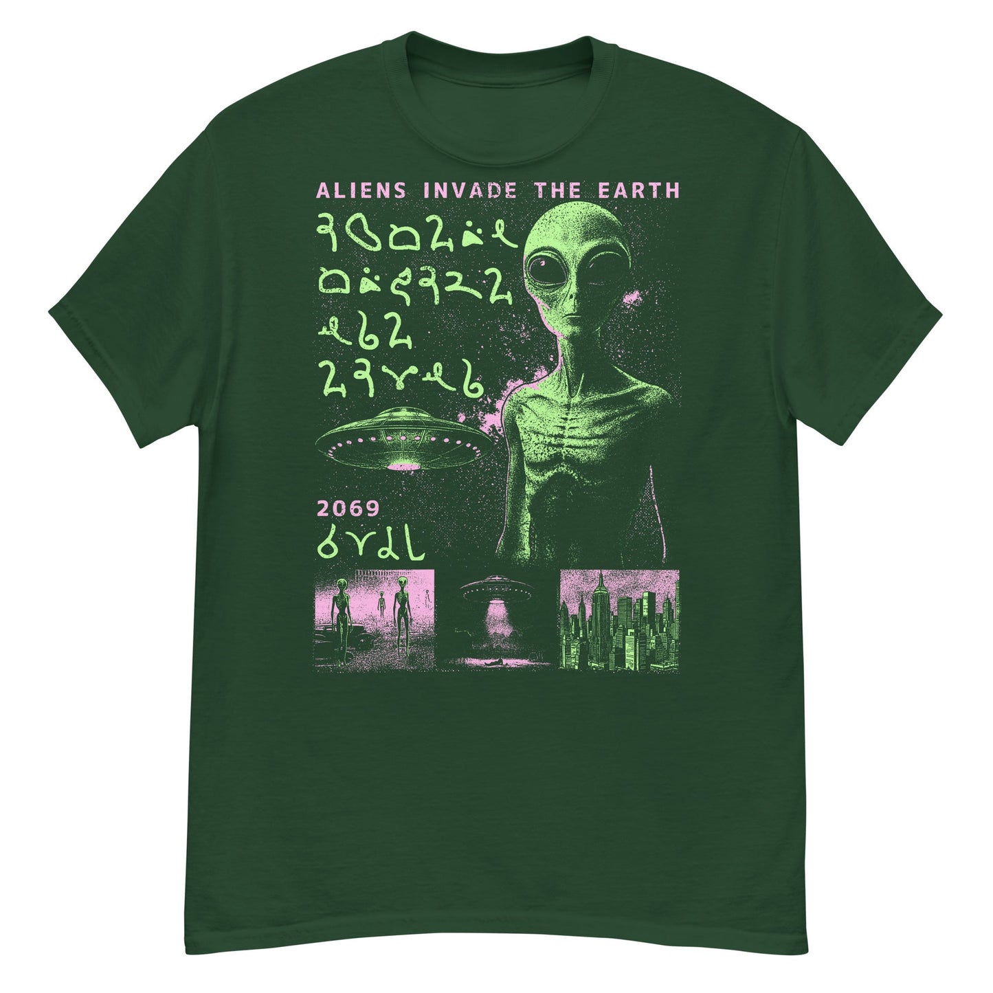 Alien Invaders Crew Neck Short-Sleeve T-Shirt Soft & Breathable
