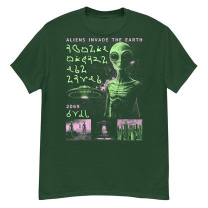 Alien Invaders Crew Neck Short-Sleeve T-Shirt Soft & Breathable